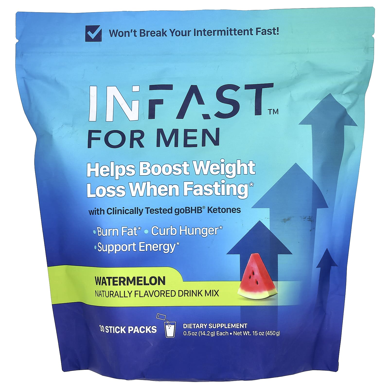 

Infast for Men, Watermelon, 30 Stick Packs, 14.2G (0.5Oz) Each