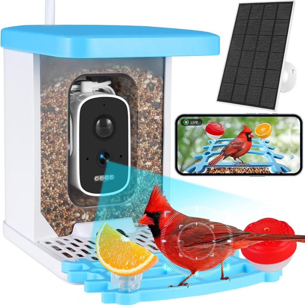 Krmítko pro ptáky s 5MP fotoaparátem Solární krmítko pro kolibřík pro ptáky Smart Identify Bird Species