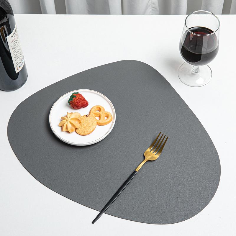 Irregular PU Leather Placemat Non-slip and Anti-scalding Dining Table Mat PC Bump Design Hotel Western Food Mat Non-slip Mat