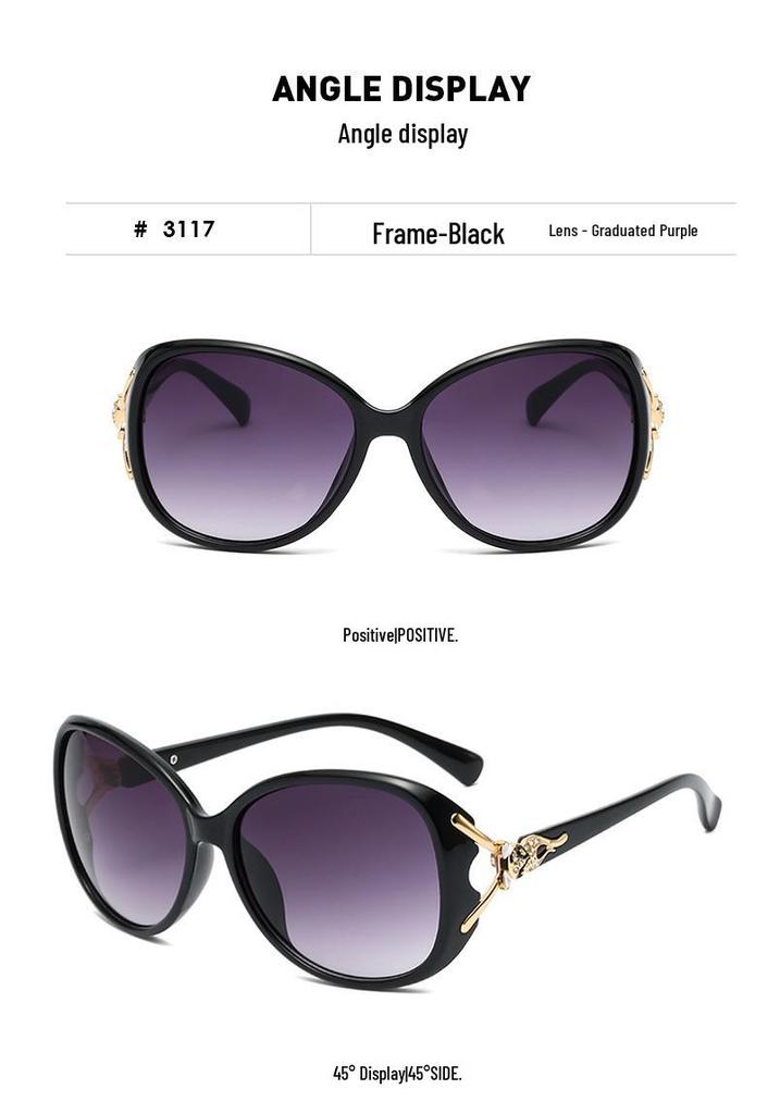 Women's Polarized Rhinestone Fox Head Sunglasses - Fashionable UV Protection
