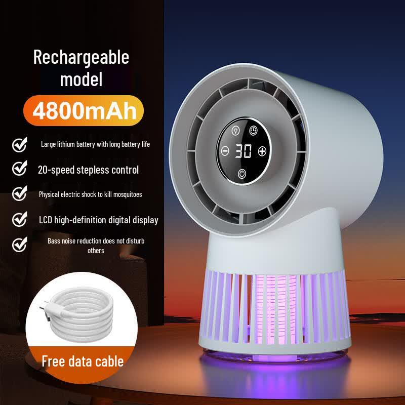 ZISIZ Rechargeable Desktop Fan & Mosquito Killer Lamp
