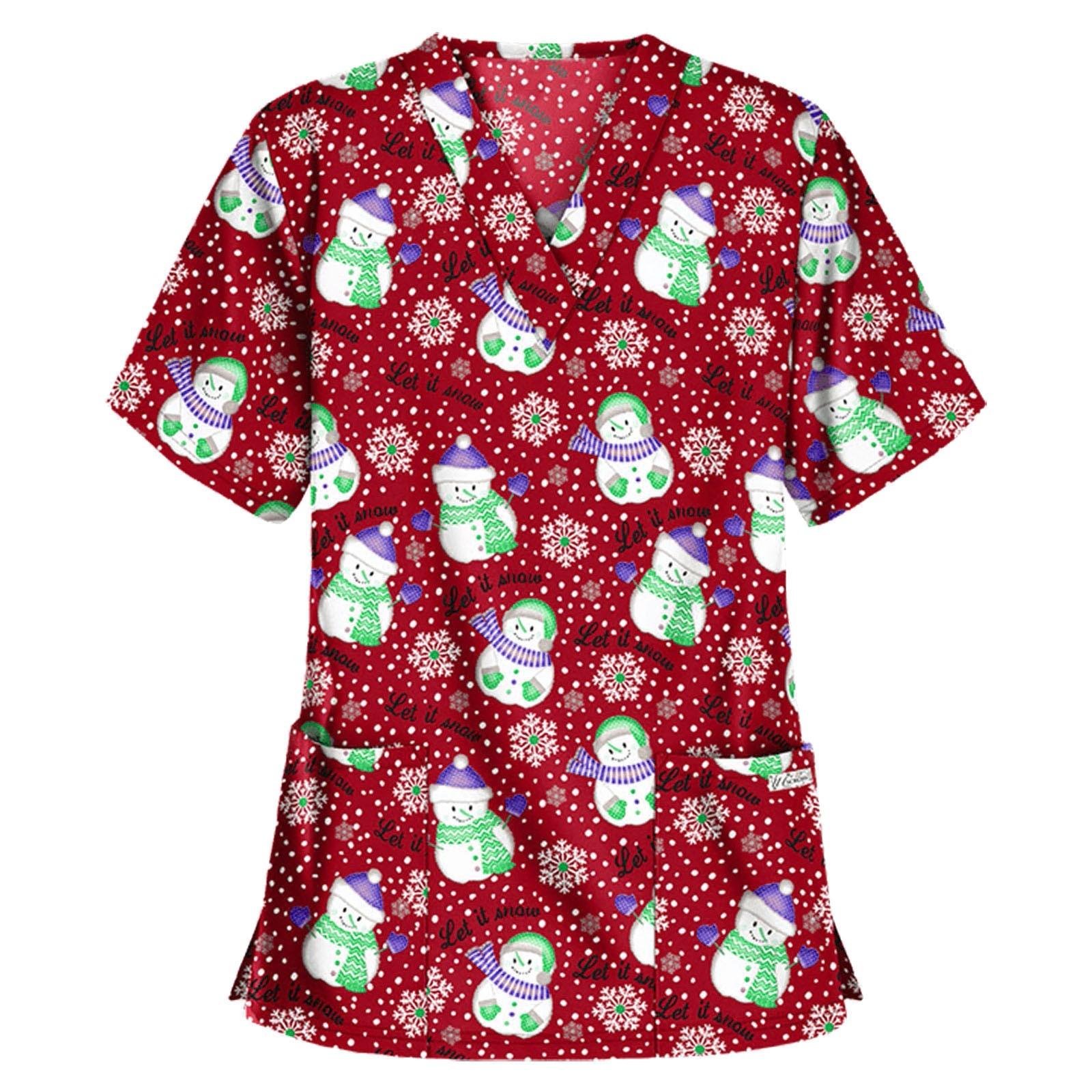 

Женский топ с карманом и коротким рукавом с крестом и V-образным вырезом XL красный