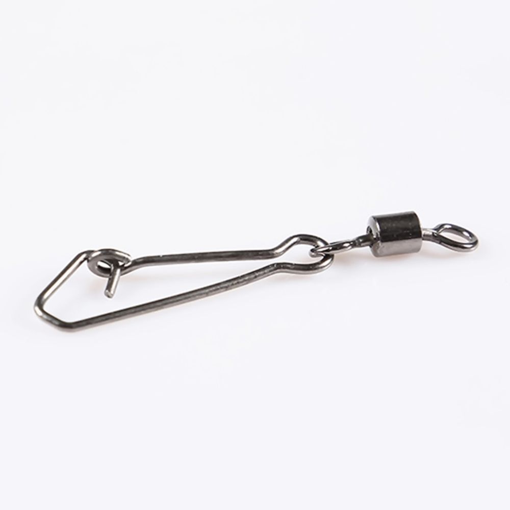 50Pcs Metal Fishing Hook with Hooked Snap Rolling Swivel Tackle Swivels Connector Fishing Bearing