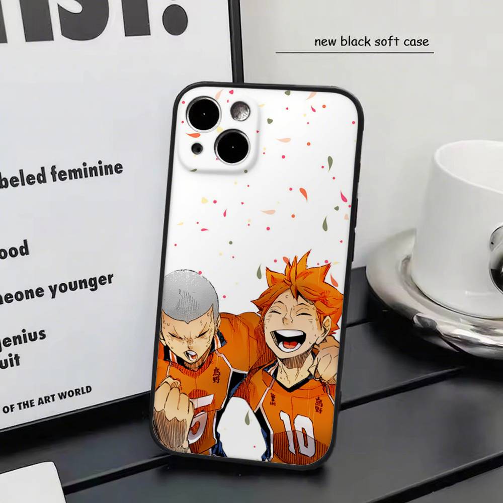 Haikyuu For IPhone 15 16 14 Plus 13 12 11 17 Pro Max 17 Air Black Soft Phone Cover
