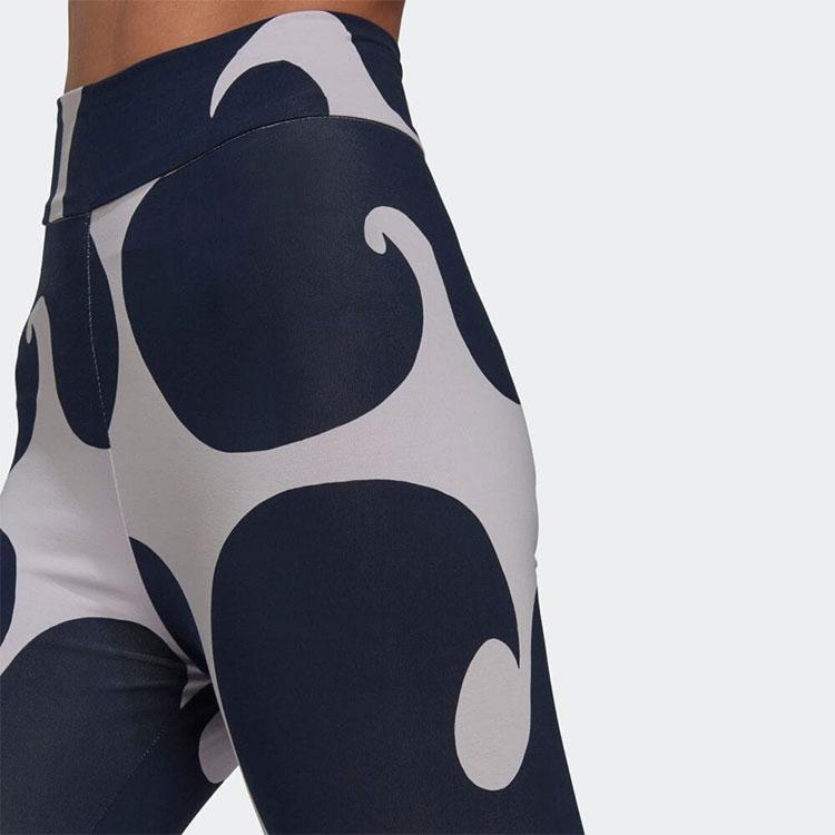 Adidas Color Block Print Knee-Length Slim Fit Sports Shorts Women Shorts Purple HH8760