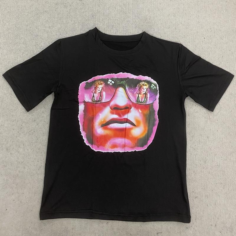 

Y2K Summer Cartoon Graphic Printed Casual Round Neck T-shirt XL чорний