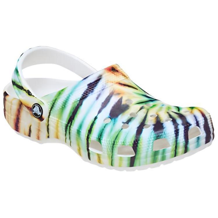 Crocs EVA Classic Tie Dye Clog Unisex Clogs Green White Yellow 211937-90H