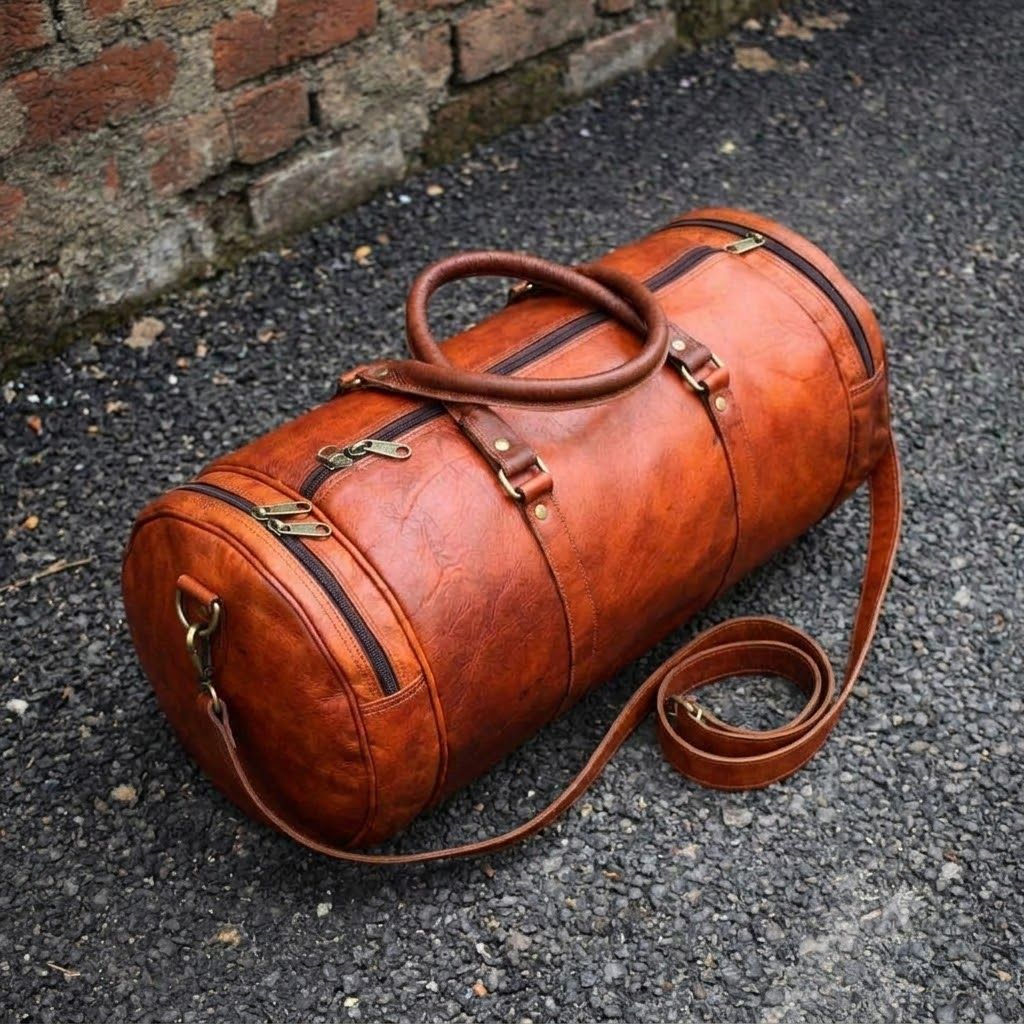Personalized Leather Duffle Bag Travel Carry-on Luggage Overnight Gym Weekender Bag Unique Groomsmen Gift Oversized Duffel Bag