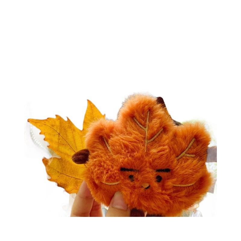 Mini Maple Leaf Plush Keychain; Loved One's Backpack Decor and Ideal Present