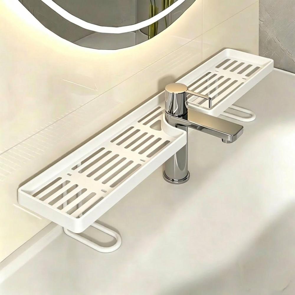 

Universal Bathroom Storage Rack Mesh Counter Organizer Fashion Kitchen Drainage Holder Kitchen белый