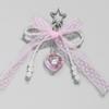 Charming White Pearl Beaded Lace Bow Keychain Bag Charm