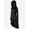 Stylish Punk Women's Plus Size Lace Up Dip Hem Tunic Hoodie Long Sweatershirts Dress Top For Every Occasion