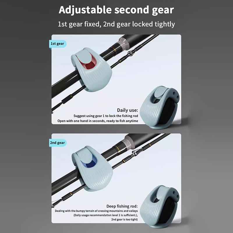 1/2Pcs Fishing Rod Holder Fixer Clip Straps Fishing Pole Holder Compact Design Fishing Rod Fixer Wall Mounted Fishing Rod Holder