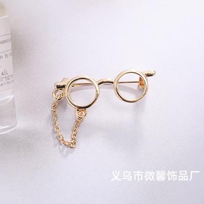 Fashion High-end Glasses Brooch Personalized Suit Collar Decorative Pin Anti-light Brooch