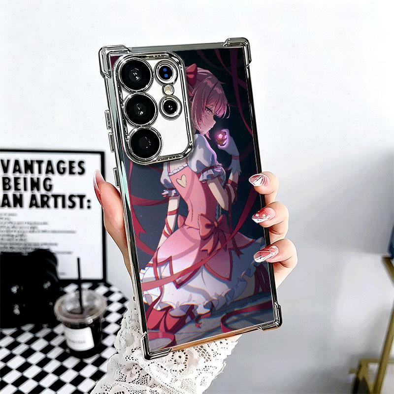

Madoka Magica Anime Soft Phone Case For Samsung Galaxy S26 Ultra S25 Edge S24 FE S23 Plus S22 S21 + S20 Plating Anti-Fall Fundas Samsung S24 FE