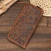 Men's Zip Long Wallet Natural Cow Skin Purse Leather Credit Bank Card Cash Cell Phone Wallets Men Women Male High Quality