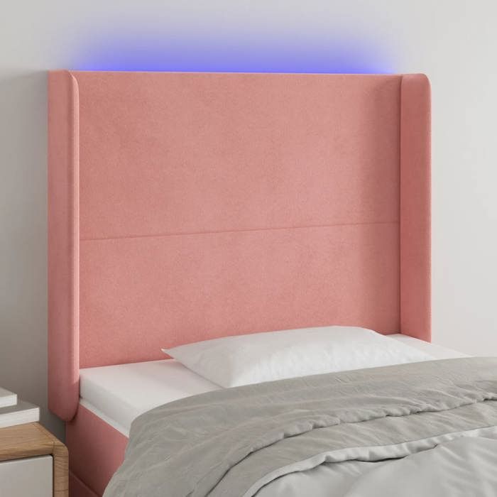 VidaXL LED Headboard Bedroom Furniture Single Bed Accessory Headboard Bed Frame Interior Pink 3123803