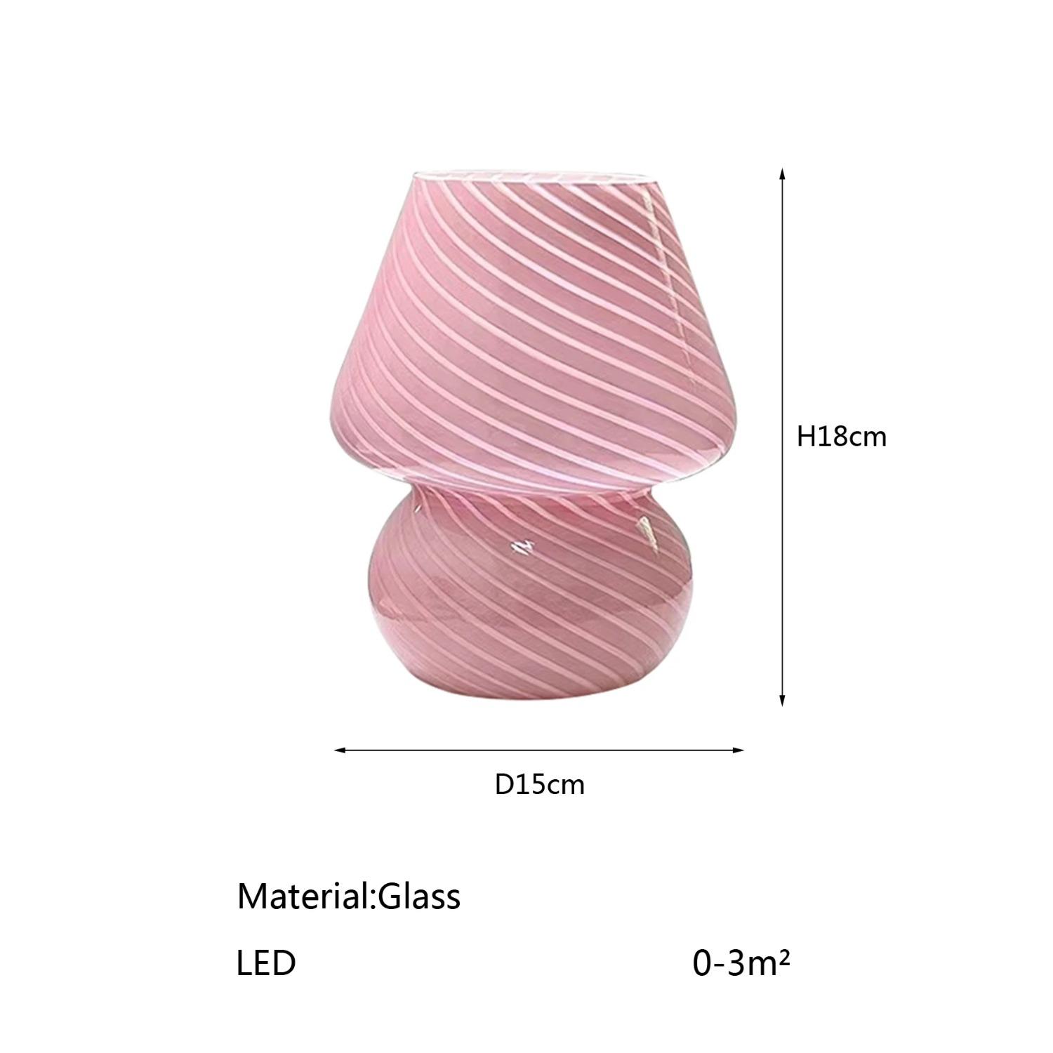 

Современная розовая/желтая/белая светодиодная полосатая стеклянная настольная лампа, украшение для прикроватной тумбочки для спальни, небольшой светильник для обеденного стола