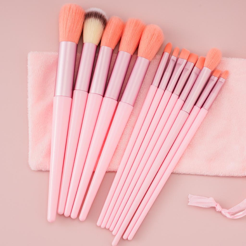 13-Piece Makeup Brush Set for Beginners, Suitable for All Seasons, Includes Powder, Eyeshadow, Lip Concealer, Blush, Foundation, Soft Bristles Beauty