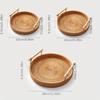 1pc Handmade Rattan Serving Tray - Double Ear Tea Tray