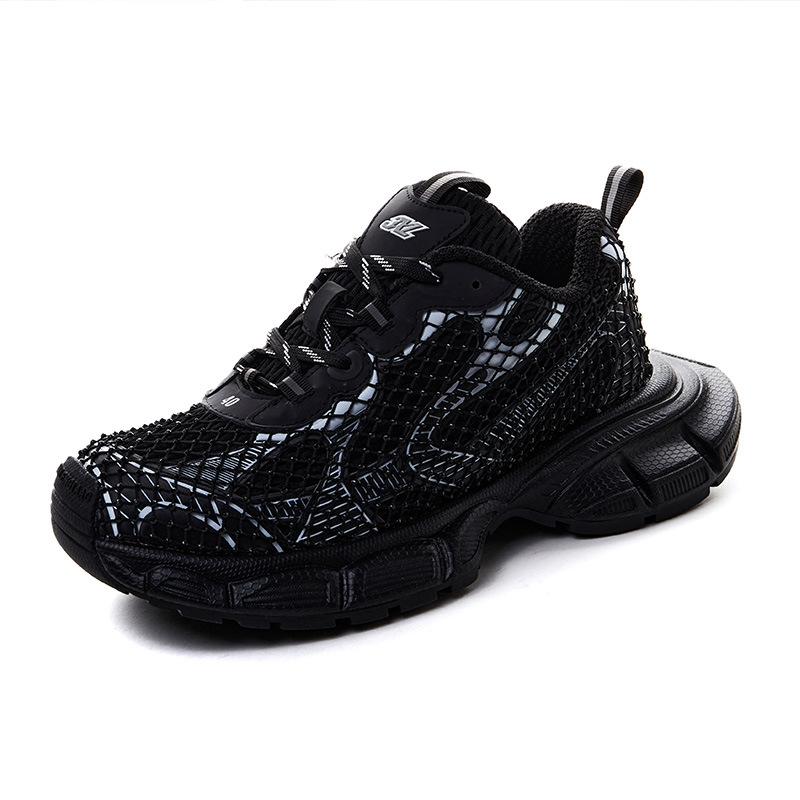 

Женские туфли на весенний прилив с сеткой и стразами, повседневные, универсальные, на толстой подошве, легкие спортивные туфли Women s 35 чёрный
