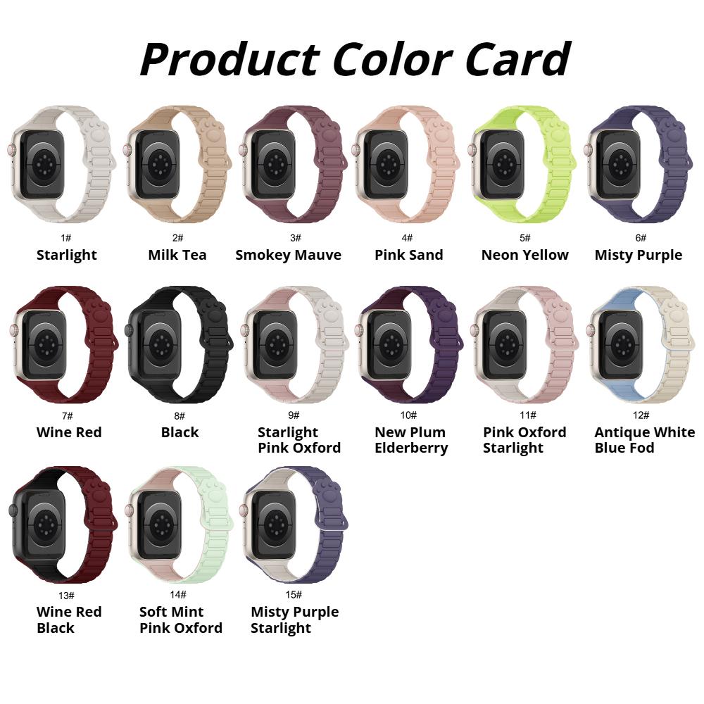 Magnetic Silicone Small Claws Strap for Apple Watch Bands Ultra 3 49mm 38mm 46mm 45mm 40mm 42mm 41mm Correa Bracelet iWatch 11 10 SE 9 8 7 6
