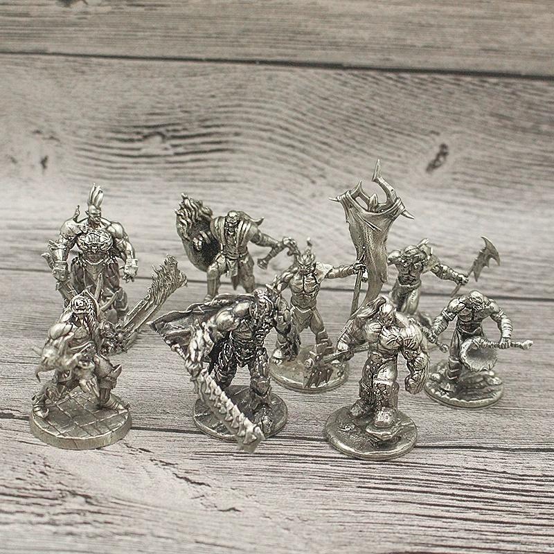 Solid White Copper Tribal Warrior Figurine Retro War Model Desktop Decor Gift for Men