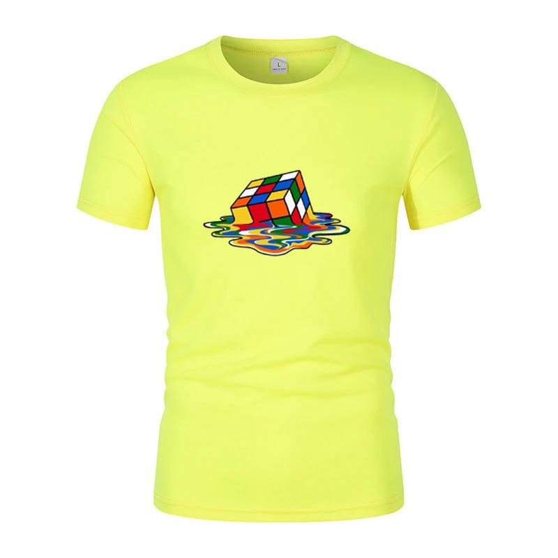 Summer New Fashionable And Interesting Rubik'S Printed Men'S Short-Sleeved T-Shirt Harajuku Street Casual Unisex Sports Top