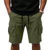 Mens Cargo Shorts Multi Pocket Drawstring Waist Relaxed Fit Workwear Style Casual Cotton Short Pants for Outdoor Activities
