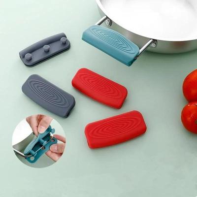 1 Paar Siliconen Handvatten Anti-verbranding Antislip Pan Deksel Warmte-isolatie Keukenaccessoires
