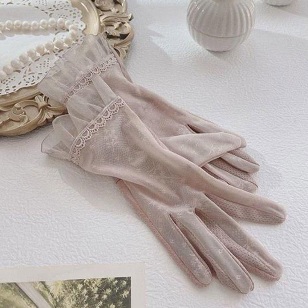 Ademende Touchscreen Handschoenen Zonnebrand Kant Dunne Wantjes Fietsen Rijden Ruitershandschoen Zomer