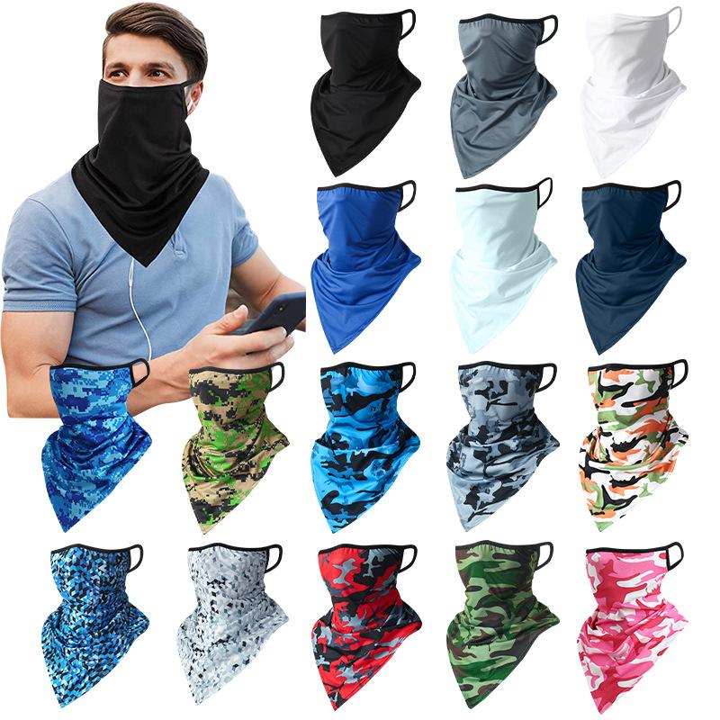 Summer Cycling Face Mask Travel Neck Cover Elastic Scarf Sports Ear-Loop Hiking Men Women UV Protection Bicycle Dust-Proof Mask