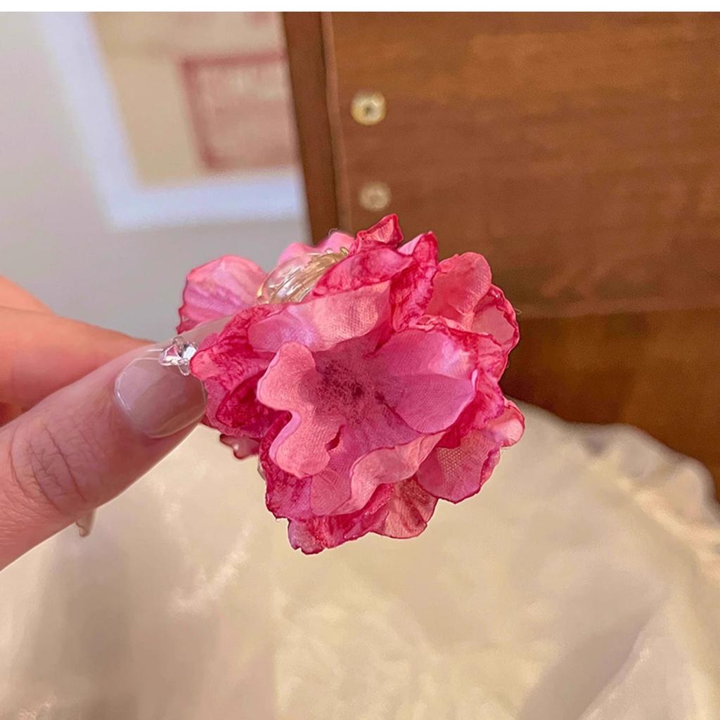National style flower hairpin female side clip ball head flower hairpin hair card ponytail flower clip camellia small grab clip