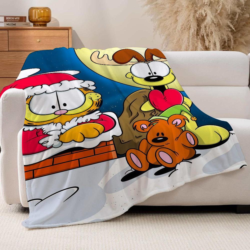 Cartoon cute G GarfieldS Blanket For Sofa Office Bed Plane Travel Sleep Read Relax Camping Soft And Warm