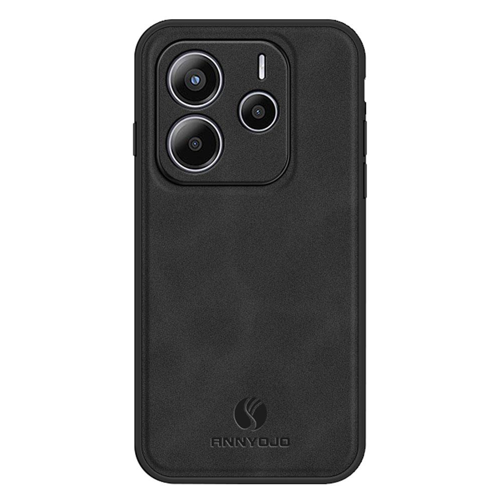 ANNYOJO Pro Xiaomi Redmi Note 14 5G Pouzdro PU Kůže+PC+TPU Ochranný Kryt Zadní Strany Telefonu proti Pádům