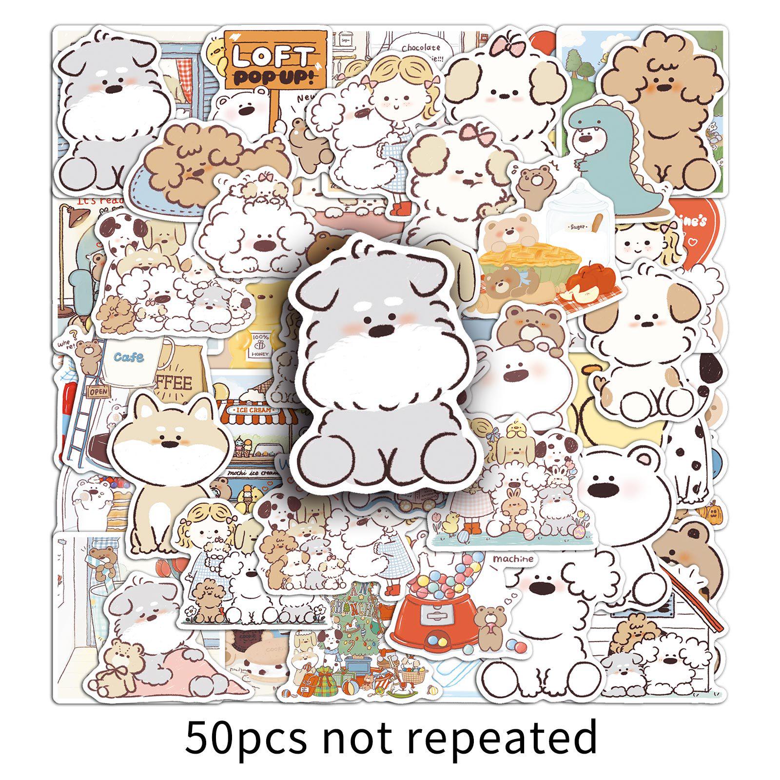 50 Cute Cartoon Waterproof Stickers for Journals, Notebooks, and Thermos Cups
