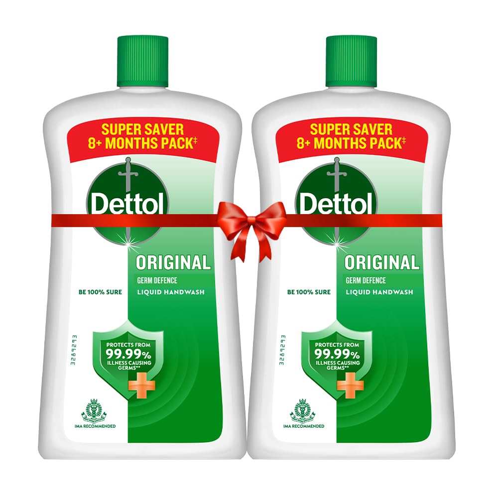 Dettol Liquid Handwash Bottle - Original Hand Wash- 875ml (Pack of 2) | 10x Better Germ Protection