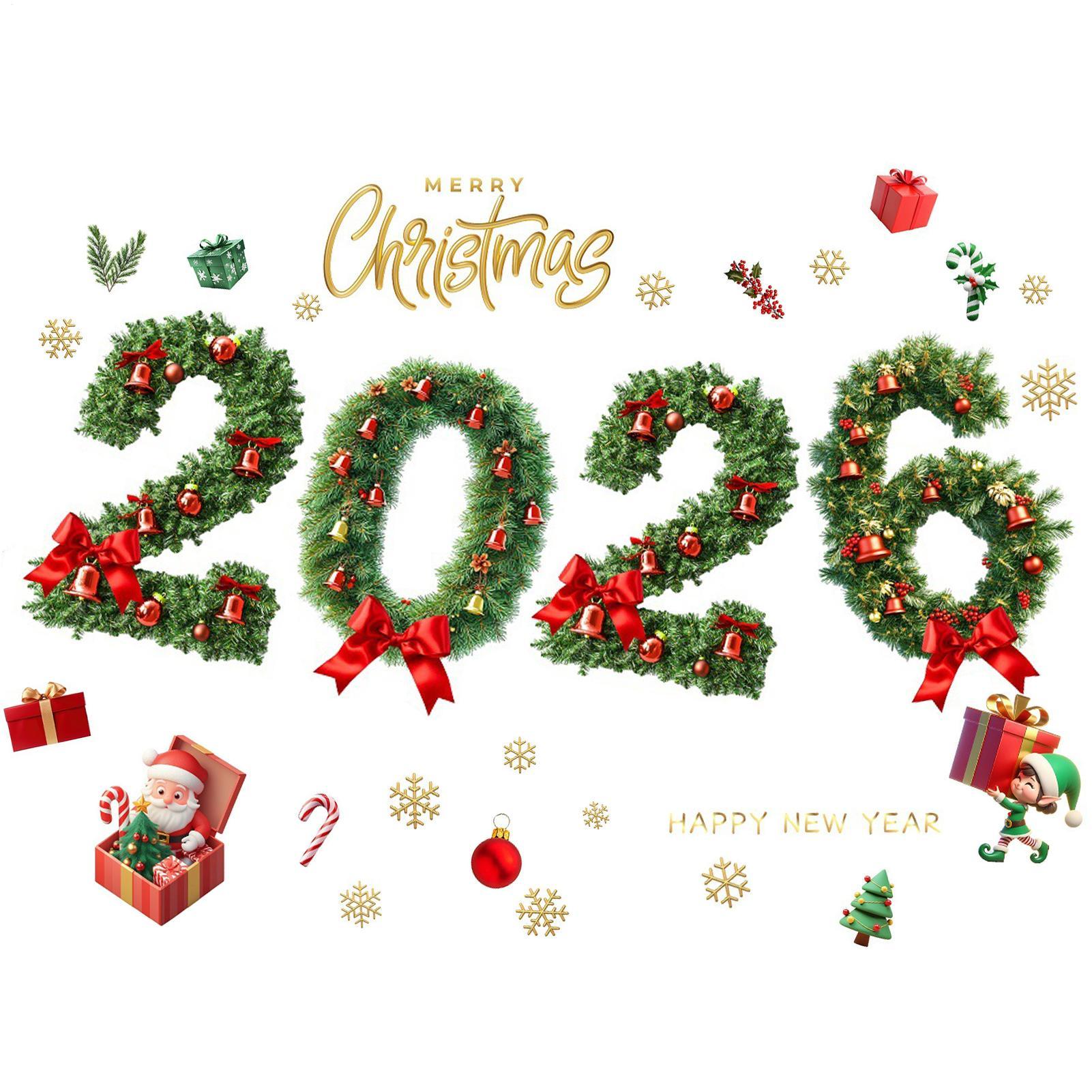 

2026 Christmas Window Stickers Christmas Wall Sticker Kids Room Wall Decals Merry Christmas Decorations For New Year Stickers CHINA