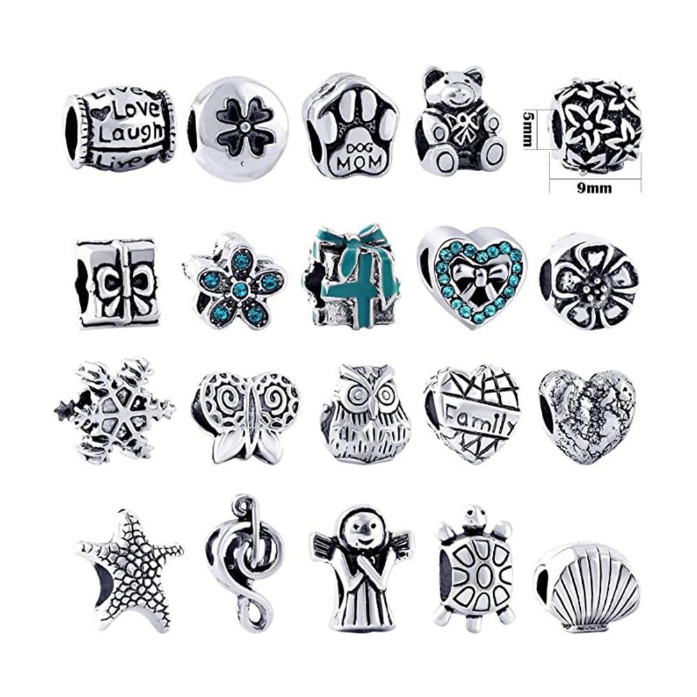 56 Pcs DIY Charm Bracelet Necklaces Jewelry Making Kit with Love Heart Box for Girls Women Valentines Birthday