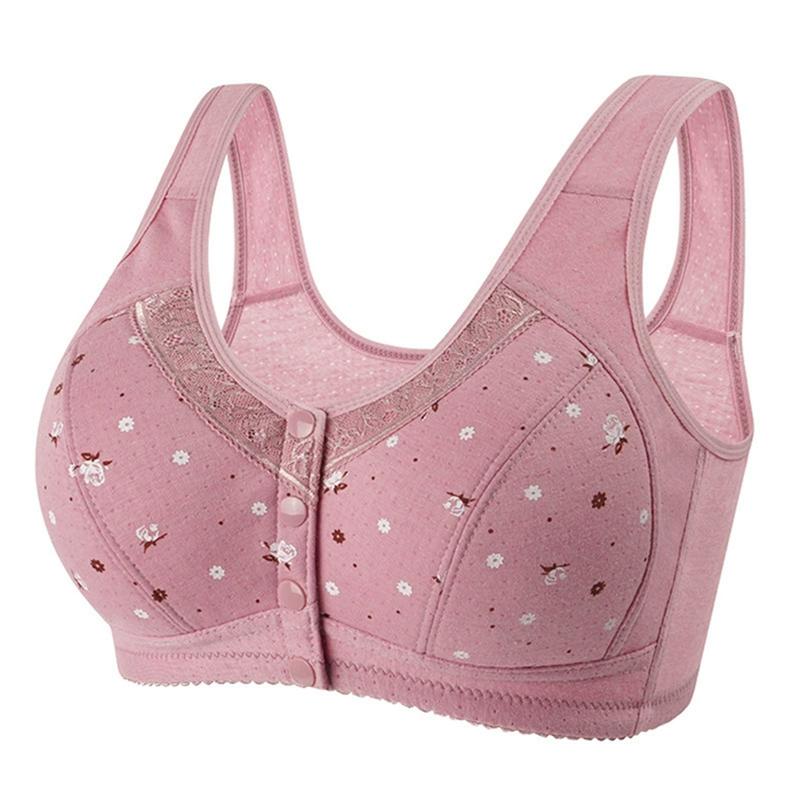 

Женский хлопковый дышащий жилетный бюстгальтер большого размера с застежкой спереди 48