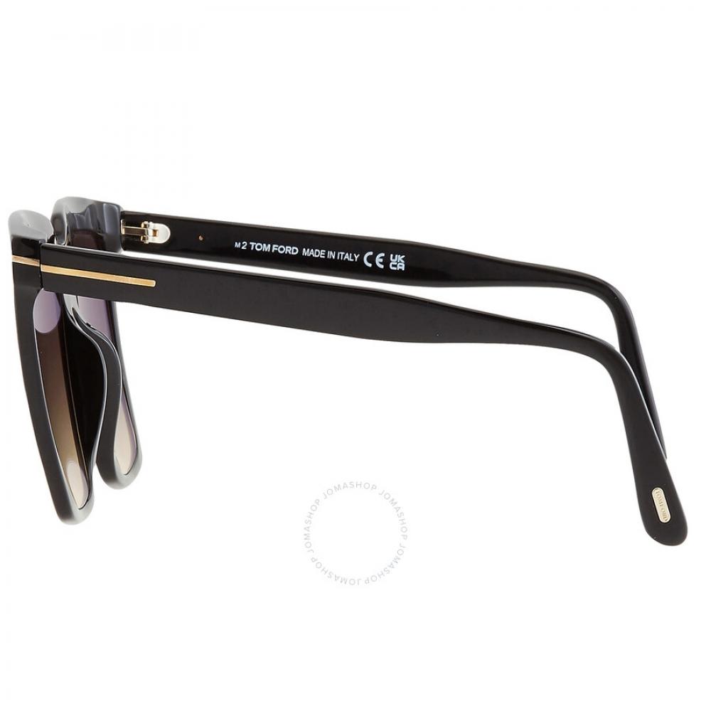 Tom Ford Sabrina Smoke Gradient Square Ladies Sunglasses Ft0764 01b 58