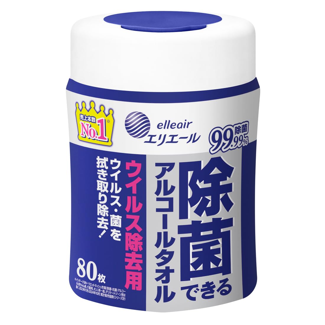 

Elleair Wet Disinfecting and Virus Alcohol 80 Disinfecting Alcohol Wipes Wipes, Removal, Type, Bottle, Sheets, белый