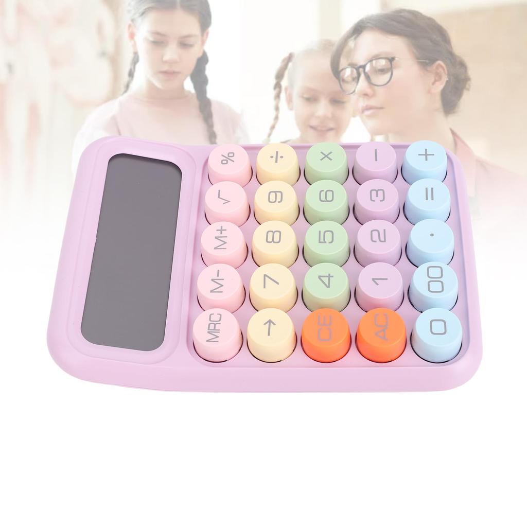 Mechanical Calculator 12 Digit Large LCD Display Big Buttons Electronic for School Business Home Colored