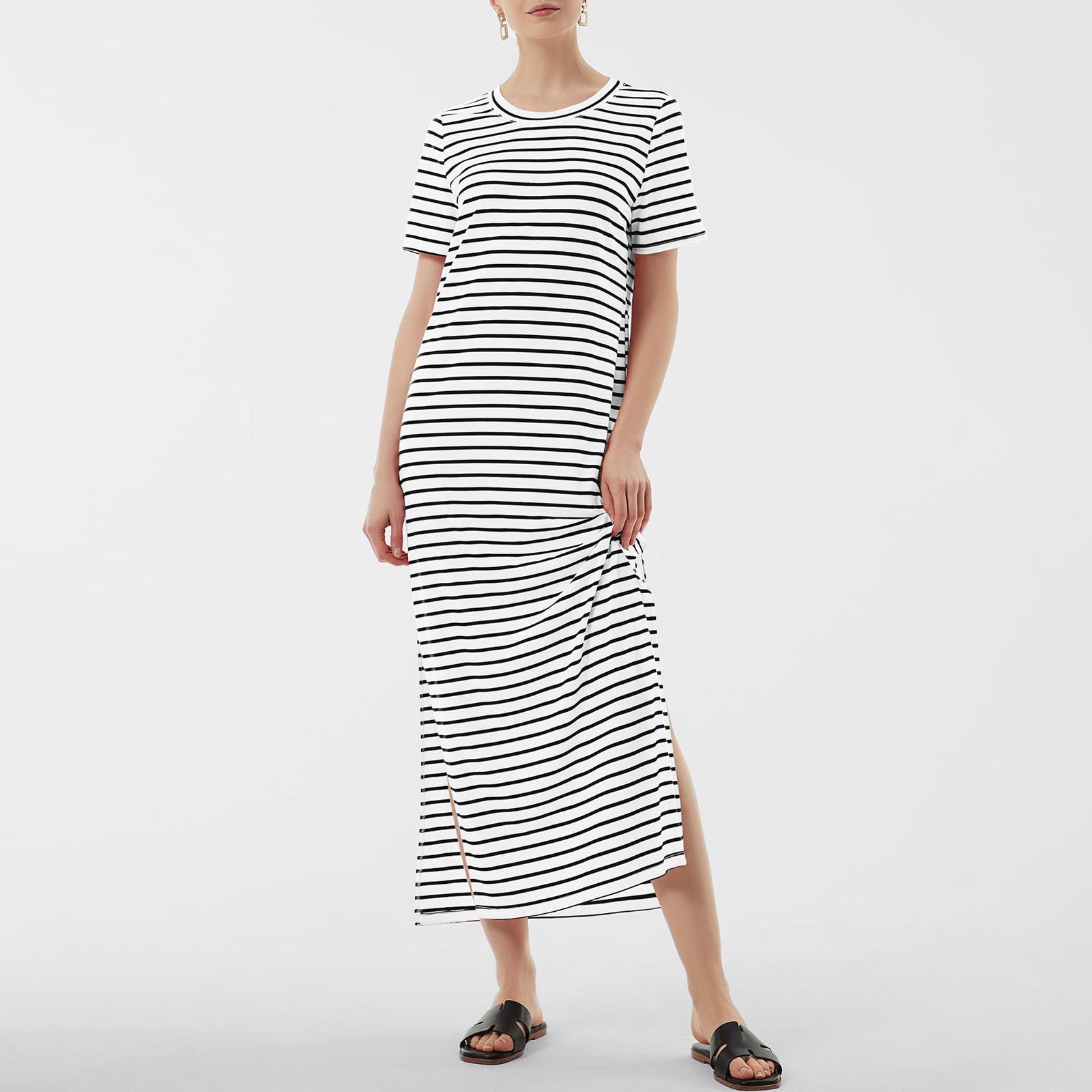 

Женские струящиеся платья Женские летние платья Повседневные длинные платья с круглым вырезом Милые длинные платья с цветочным принтом XL белый