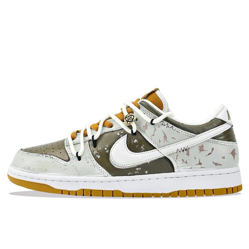 Nike Dunk Gilded Tundra Cushioning Abrasion Resistant Cushioning, Wear Resistant Low top Skateboard Shoes Unisex FQ6965-700(Team877- )
