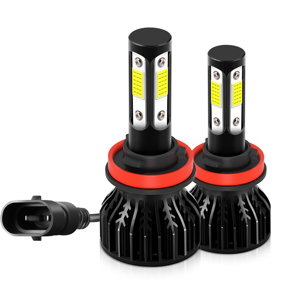 

H11 Car LED HeadLight Bulbs H11 Highlight 4 Side 360°degree COB Chips 12000LM 6500K White Auto Light Bulbs