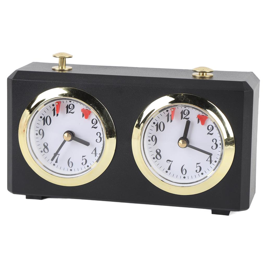 Mechanical Chess Clock Vintage Analog Chess Clock with Large Dials Wind Up Mechanism for Weiqi Competitions Black