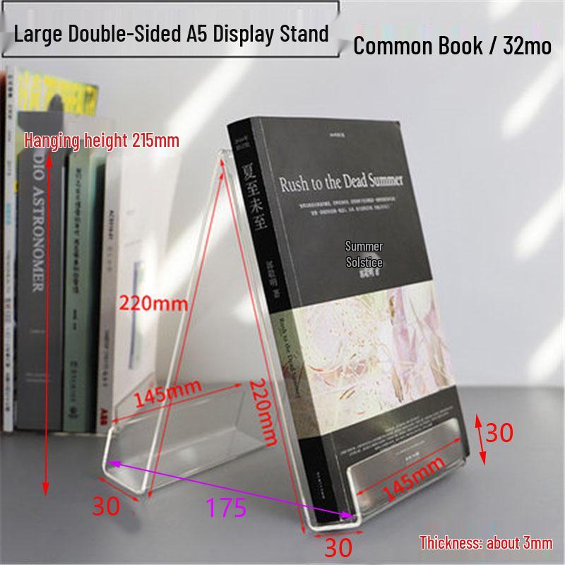 Acrylic Book Display Stand - Transparent Desktop Document Holder and Shelf