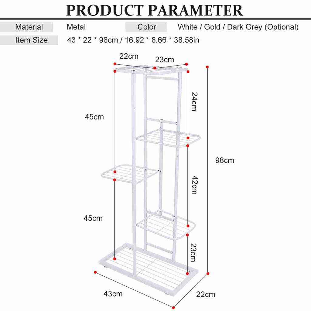Ράφι Έκθεσης 5 Επιπέδων Ράφι για Γλάστρες Σταντ Φυτών Σκάλα Φύτευσης Σταντ Γλαστρών Βαρέως Τύπου Ράφι Αποθήκευσης για Φυτά σε Γλάστρες