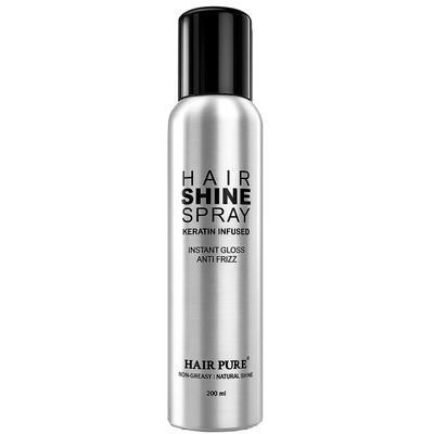 Hair Pure Hair Shine Spray for Women & Men | Long Lasting Styling & Finishing Spray with Serum Effect | Smooth, Shiny & Non-Sticky Hair Hold | Fr